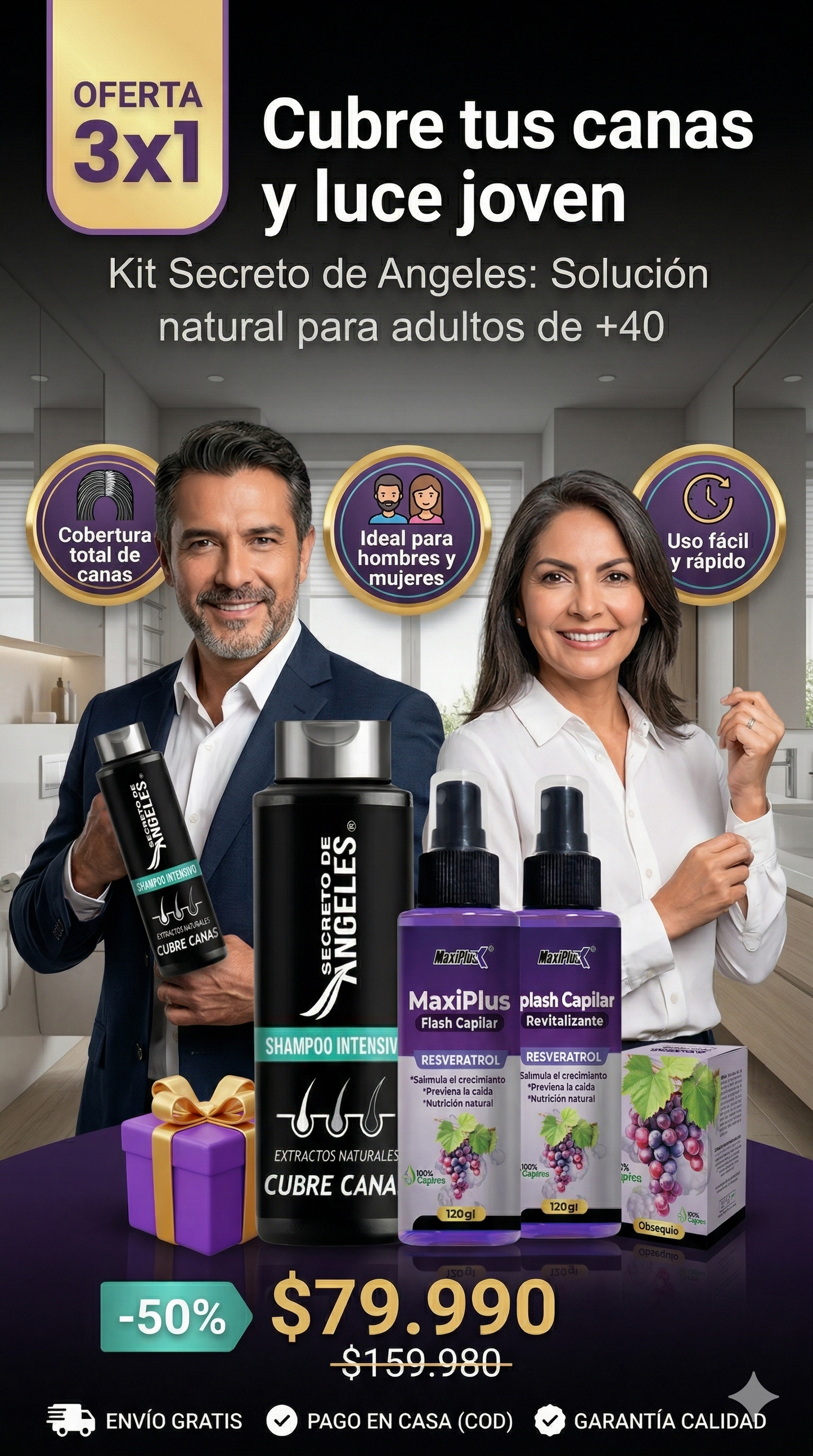 KIT CUBRE CANAS 3 X 1